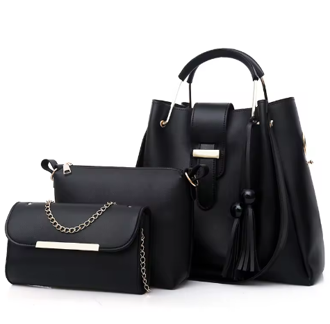 Hot Style 3 Pcs/Set PU Leather Tote Bag Luxury Ladies Bags Suit Women Clutch Shoulder Hand Bag Set