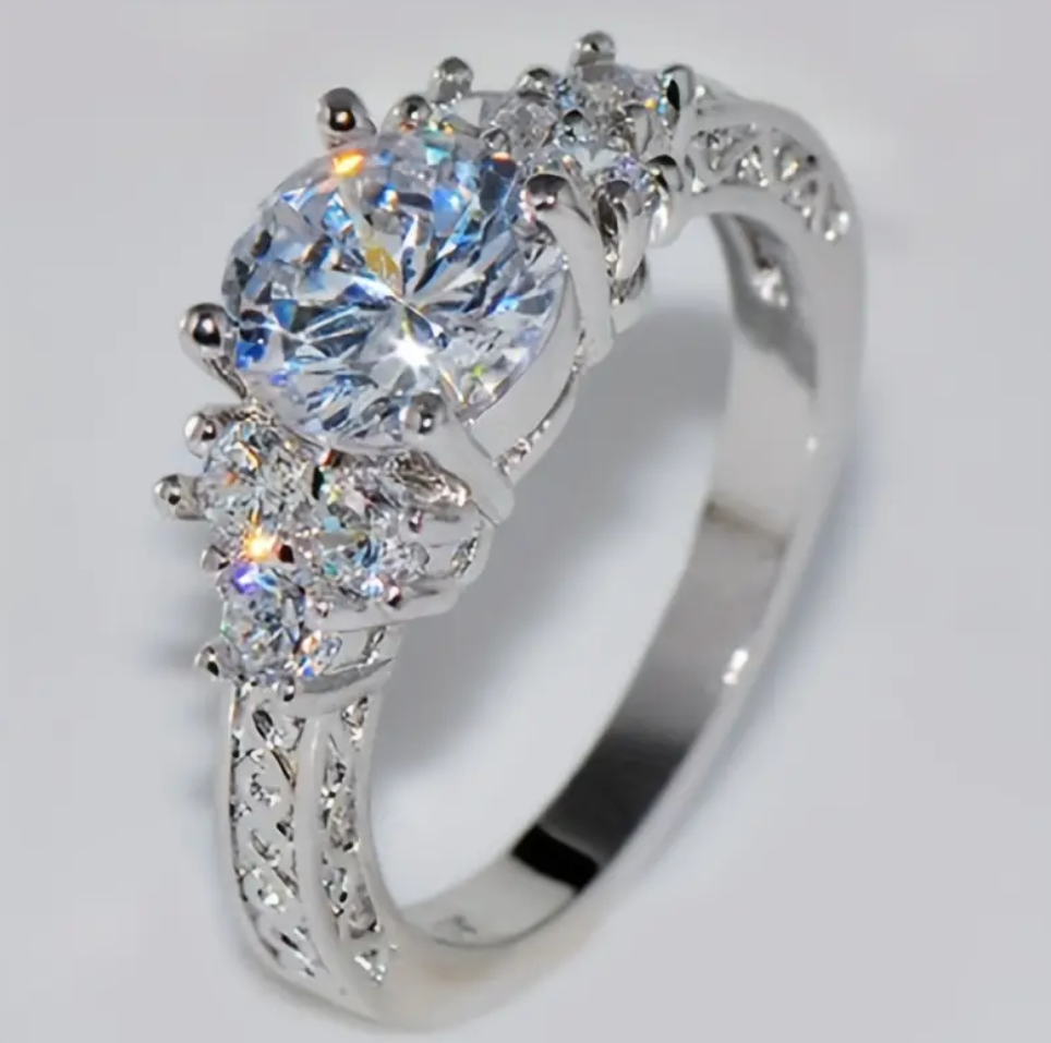 Exquisite Fashion Engagement Rings, Fashion White Cubic Zirconia Ring, Anniversary Bridal Wedding Jewelry