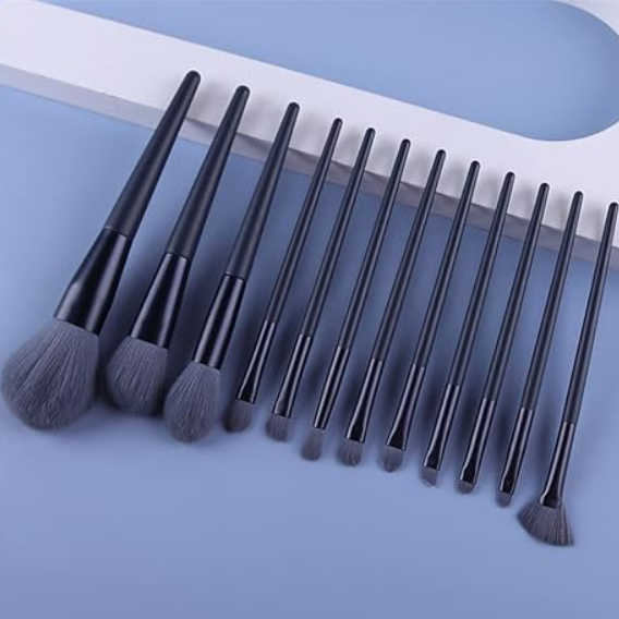 Natural Hair Makeup Brushes Set Phantom Blue 12pcs Foundation Brush Powder Blusher Face Professional Make up Brush Beauty