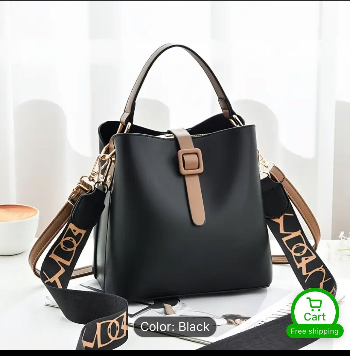 Women's Fashion Shoulder Bag, Trendy Large Capacity Bucket Bag With Dual Strap Options, High-Quality PU Leather Elegant Crossbody Handbag