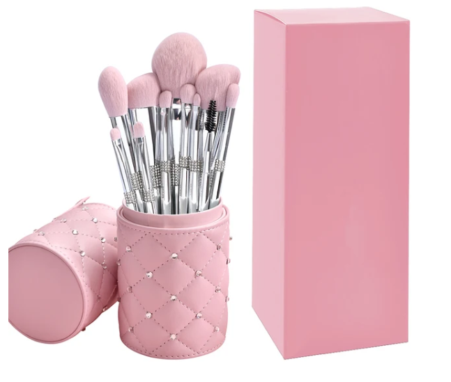 11 Pcs/set Diamond Makeup Brushes Set Powder Foundation Blush Contour Eyeshadow Brow Lashes Cosmetic Brushes Beauty Tools