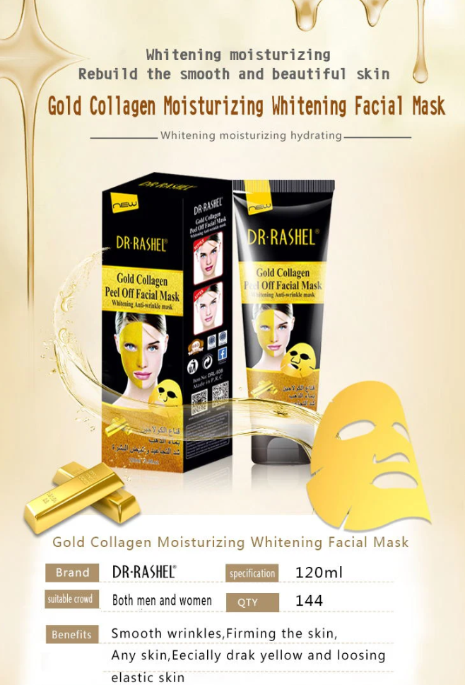 DR.RASHEL Facial Gold Collagen Peel Off Anti-Wrinkle Mask Lifting Firming Oil-Control Shrink Pores Deep Clean Acne Face Mask