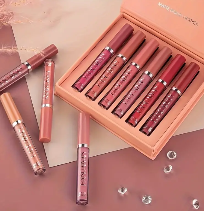 6Pcs Matte Liquid Lipstick Makeup Set, HANDAIYAN Matte liquid Long-Lasting and Waterproof Wear, Non-Stick Cup Lip Gloss, Great Choice and Gift for Woman Girls