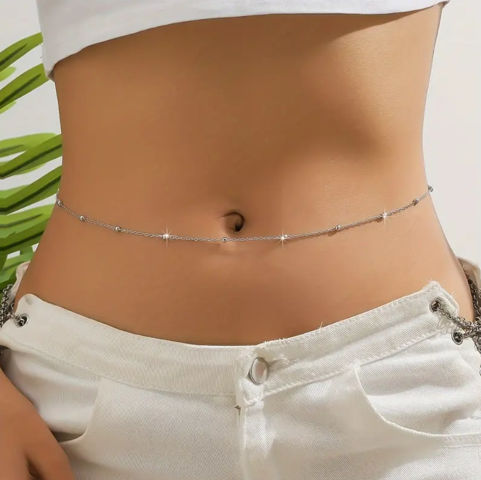 Simple Beads Waist Chain Alloy Jewelry Elegant Sexy Style Suitable For Women Summer Daily Casual