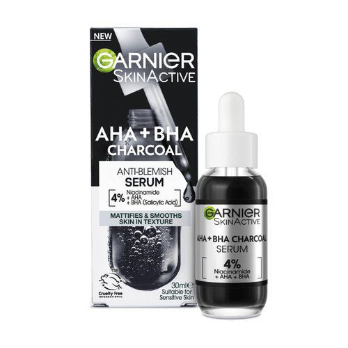 Pure Active AHA BHA Charcoal Serum, Resurface & Refine with Charcoal Power (30ml)