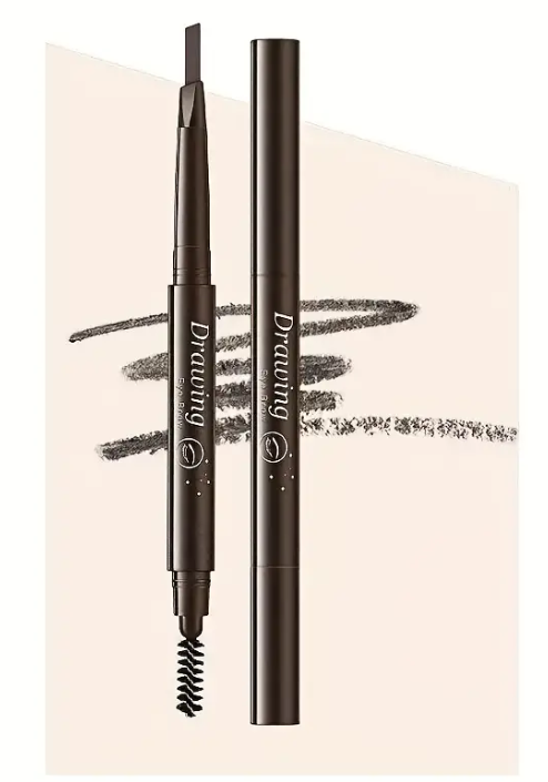 Black Double Head Eyebrow Enhancers Pencil Tattoo Waterproof Long Lasting Professional Brow Pen With Eyebrow Brush Natural Eye Makeup