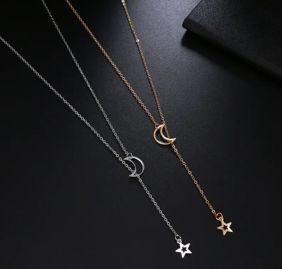 Simple Star Moon Necklace Clavicle Chain Short Necklace For Women Girls Gift for eid, ramadan